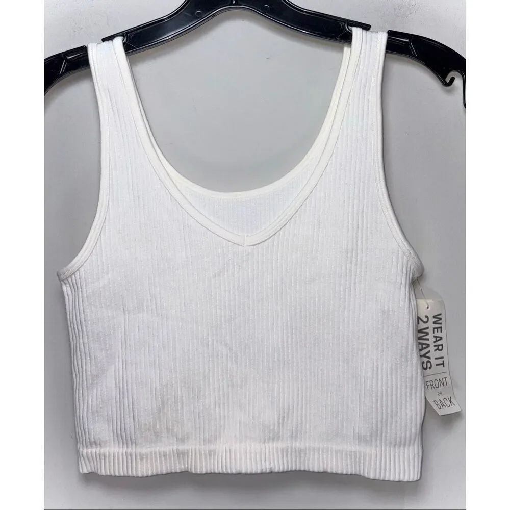 Aeropostale white cropped tank top size small